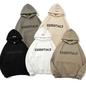 Essentials Hoodie 3D Rubber Letter Logo Sweatshirt High Quality Hip Hop Loose